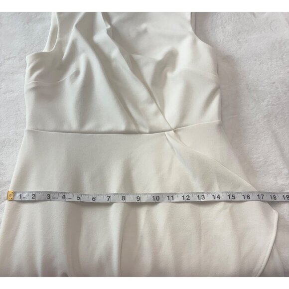Calvin Klein White Sleeveless Faux Wrap Above Knee Dress Womens Size 8P - Picture 11 of 12
